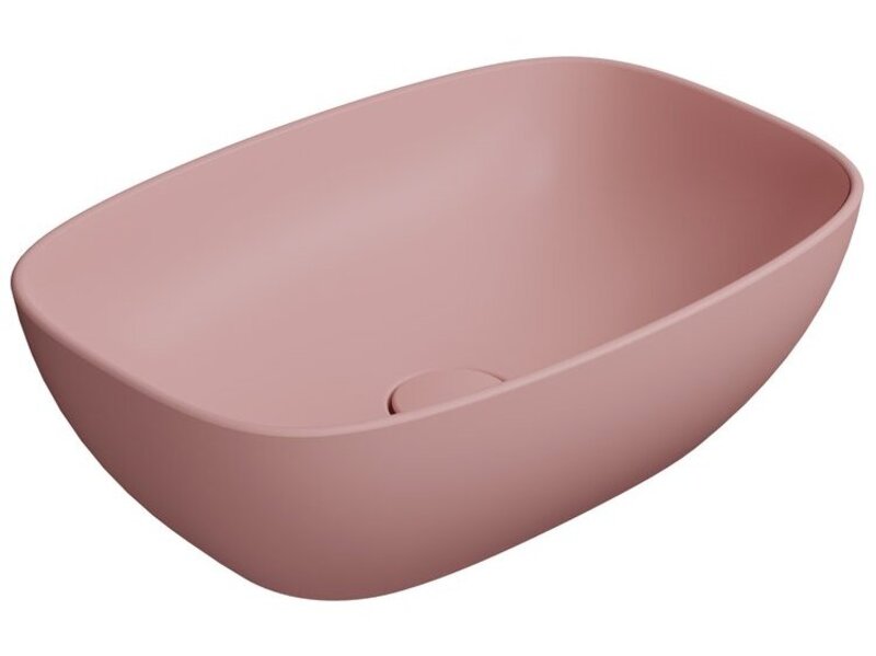 Раковина-чаша накладная овальная GSI NUBES 978424 500 мм х 350 мм, без перелива, без отверстия под смеситель, цвет матовый Blush