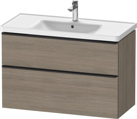 Тумба подвесная под раковину DURAVIT D-Neo DE435603535 984 мм х 452 мм, с выдвижным ящиком и выдвижным отделением, дуб терра