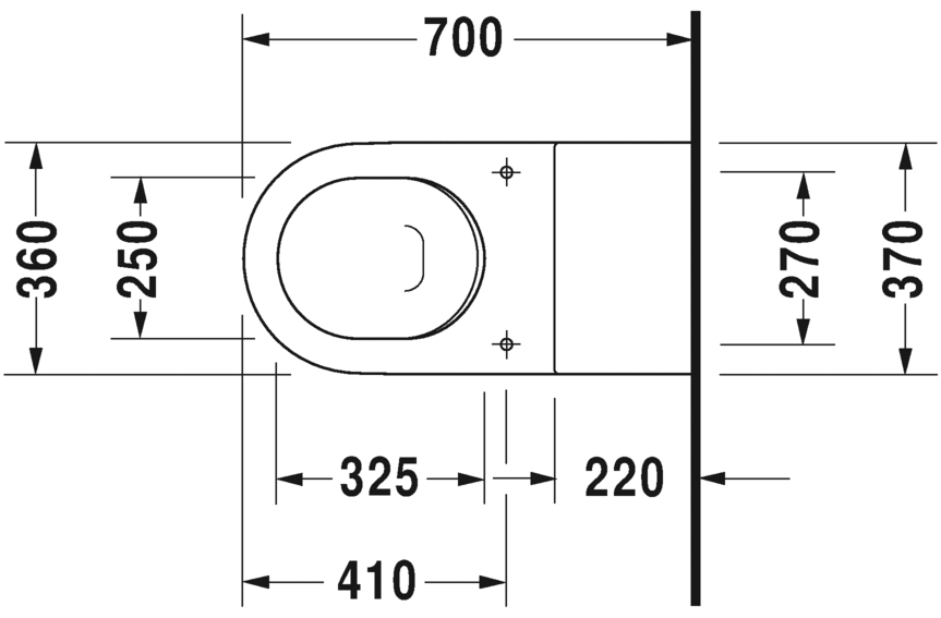 Подвесной унитаз Duravit Starck 3 2203090000 70 см для инвалидов