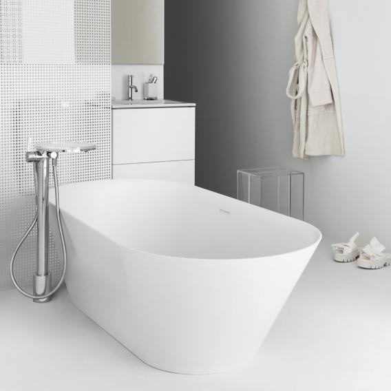 Свободностоящая  ванна  Kartell by Laufen   2.2633.2.000.000.1,  171,5х81,5 см, из материала  Sentec, овальная асимметричная, белая матовая