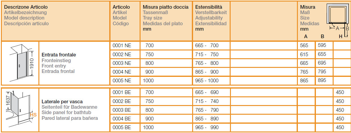 Дверь в нишу Provex Elegance/Vario 0005 NE 28 GL N 1000 мм х 1975 мм, матовый алюминий/стекло прозрачное