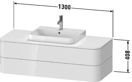Тумба подвесная для консоли Duravit Happy D.2 Plus HP497202222 белый глянцевый