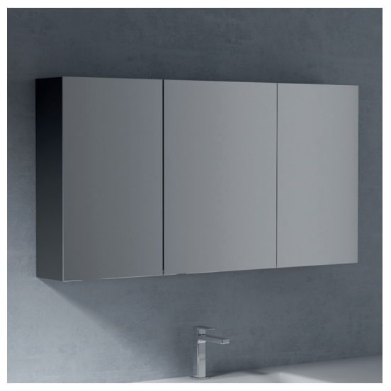 Шкаф зеркальный с 3 створками BMT BLUES 4.0 901 453 115 01 442  1150х600х160 мм, цвет Matt Sage Green