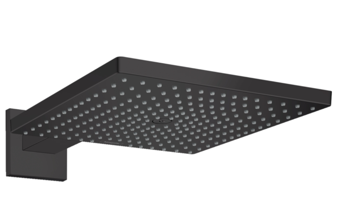 Верхний душ квадратный с настенным держателем HANSGROHE Raindance E 26238670 300, 1jet, цвет Чёрный матовый
