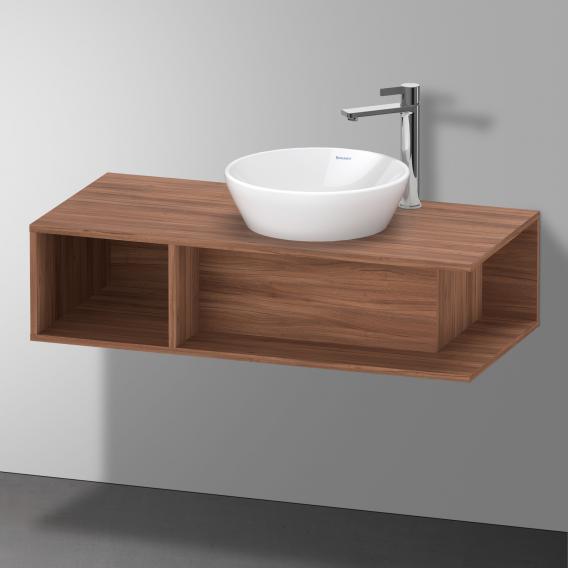 Тумба подвесная под раковину справа DURAVIT D-Neo DE493907979 1000 мм х 480 мм, с открытой боковой полкой слева и консолью, орех натуральный