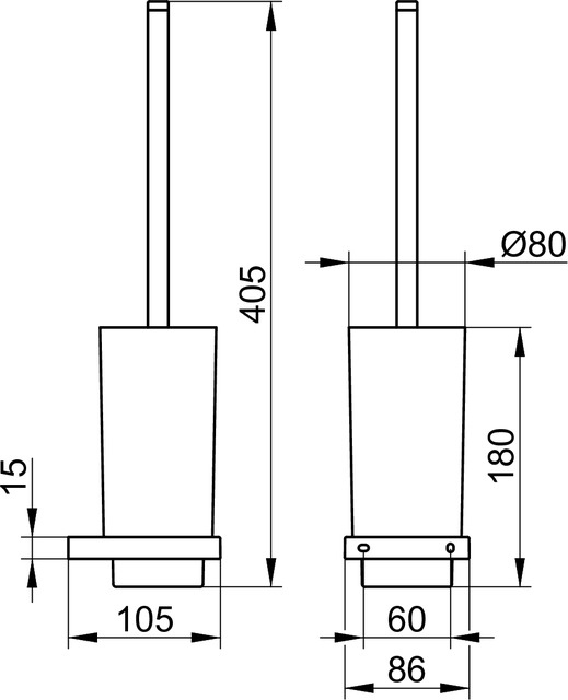 Туалетный ёршик KEUCO EDITION 11 11164 139000 Чёрный шлифованный хром