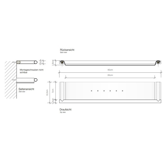 Полочка для душа DECOR WALTHER Mikado MK ABL 40  0521776     2 X 40 X 8,5 см, цвет  сталь матовая