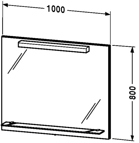 РАСПРОДАЖА Зеркало с подсветкой DURAVIT X-Large XL721302828 800 мм х 1000 мм, со стеклянной полочкой, венге