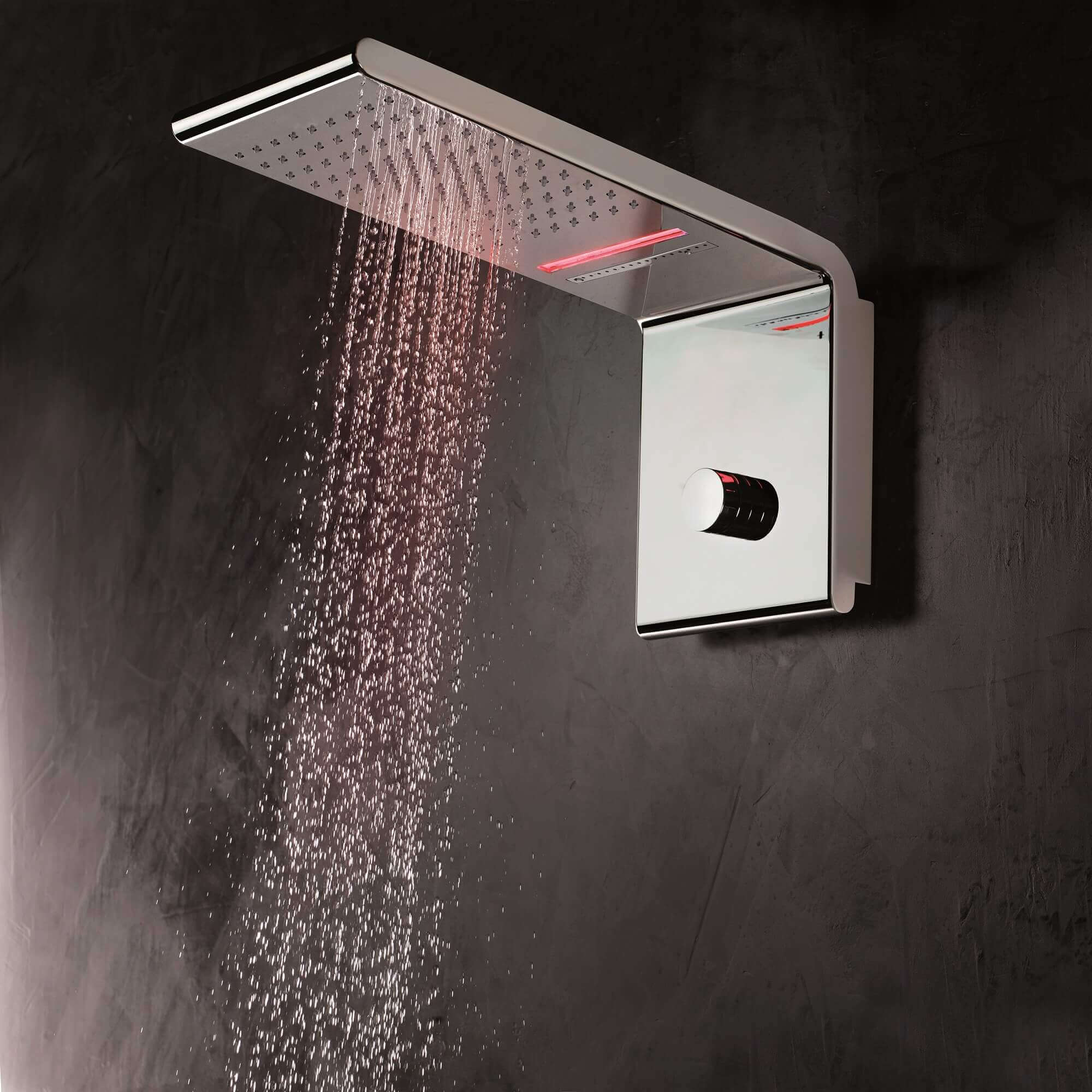 Верхний душ Bossini Syncro Rain 3 режима I00634 Хром с RGB хромотерапией