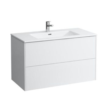 Тумба с раковиной  Laufen   Base for Pro S  8.6496.2.261.104.1   100 см, подвесная, 2 ящика, цвет белый глянцевый