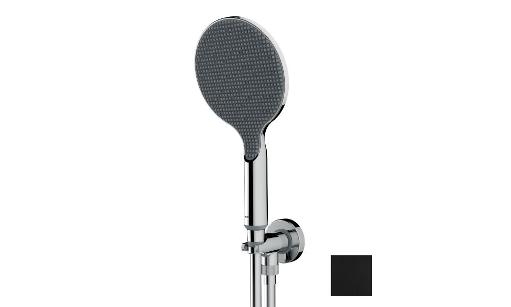 Душевой комплект BOSSINI Apice CE3002C.073 с ручным душем, держателем и шлангом, чёрный матовый