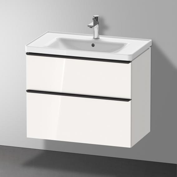 Тумба подвесная под раковину DURAVIT D-Neo DE435502222 784 мм х 452 мм, с выдвижным ящиком и выдвижным отделением, белый глянцевый