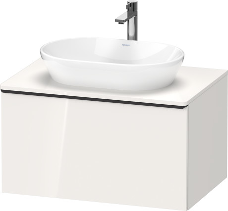 Тумба подвесная под раковину DURAVIT D-Neo DE494702222 800 мм х 550 мм, с консолью, с одним выдвижным ящиком, белый глянцевый