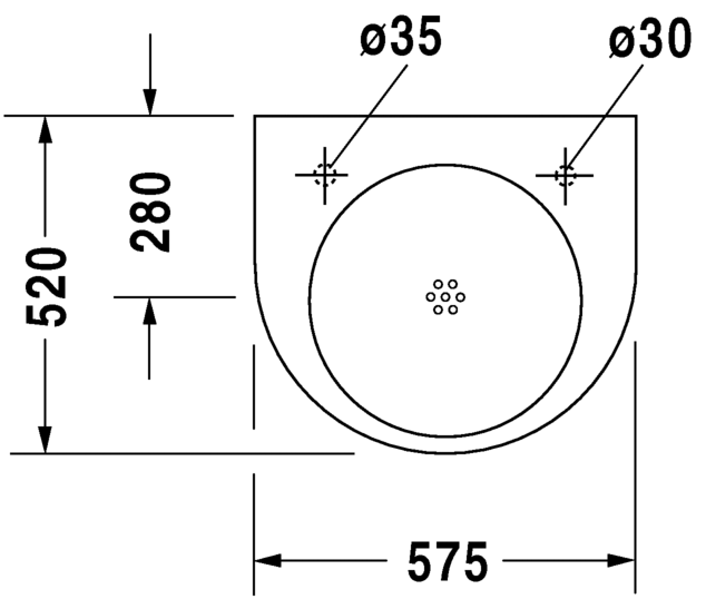 Раковина подвесная Duravit Architec 0443580000 57х52см