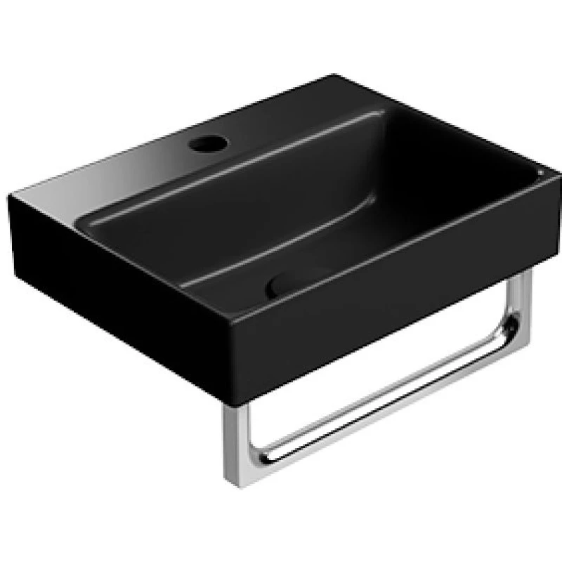 Раковина накладная/подвесная GSI NUBES 9684126 400 мм х 320 мм, с отверстием под смеситель, без перелива, цвет Чёрный матовый Ardesia