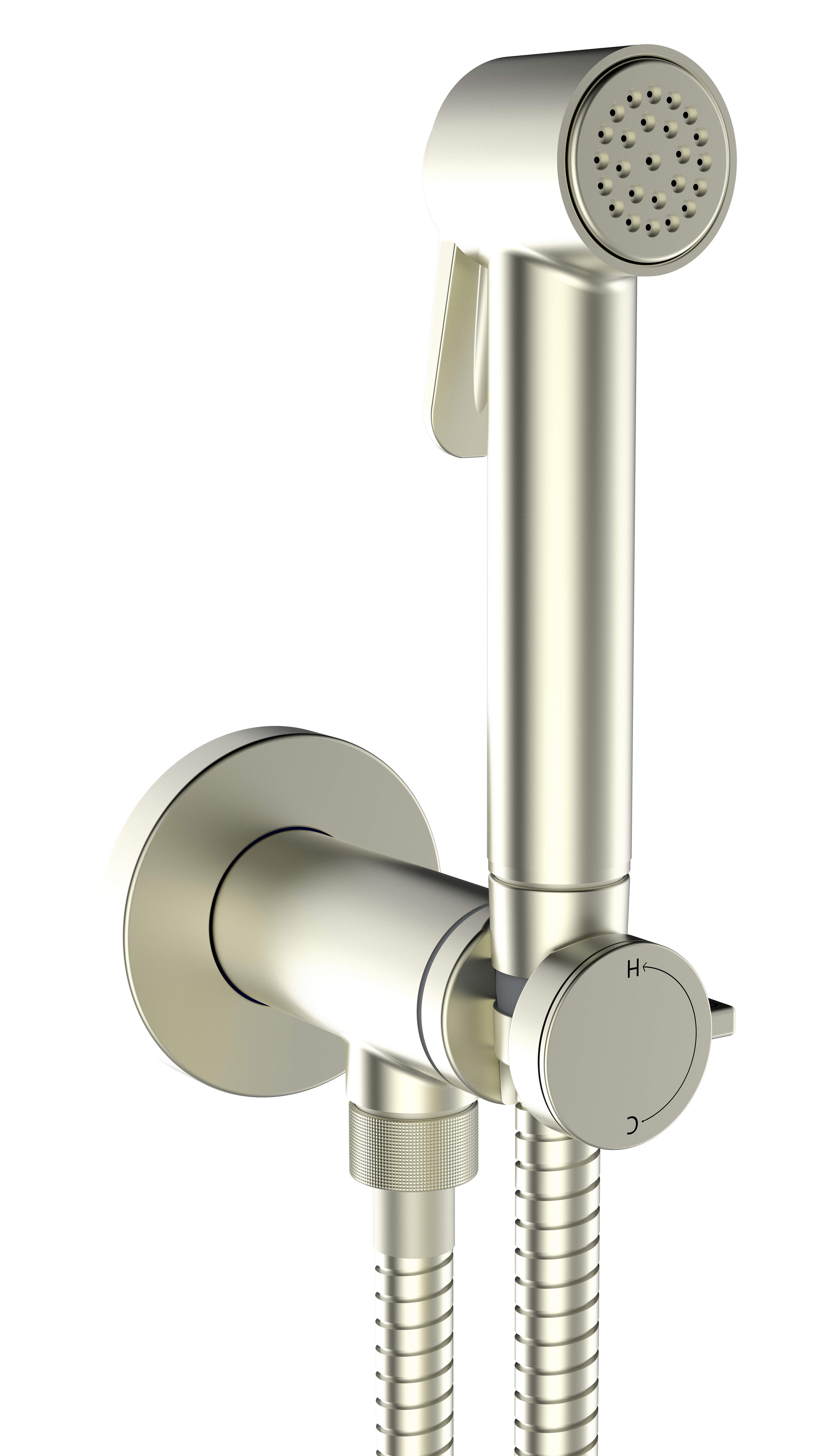 Гигиенический душ со смесителем Bossini Paloma Brass E37005B.070 Никель (комплект)