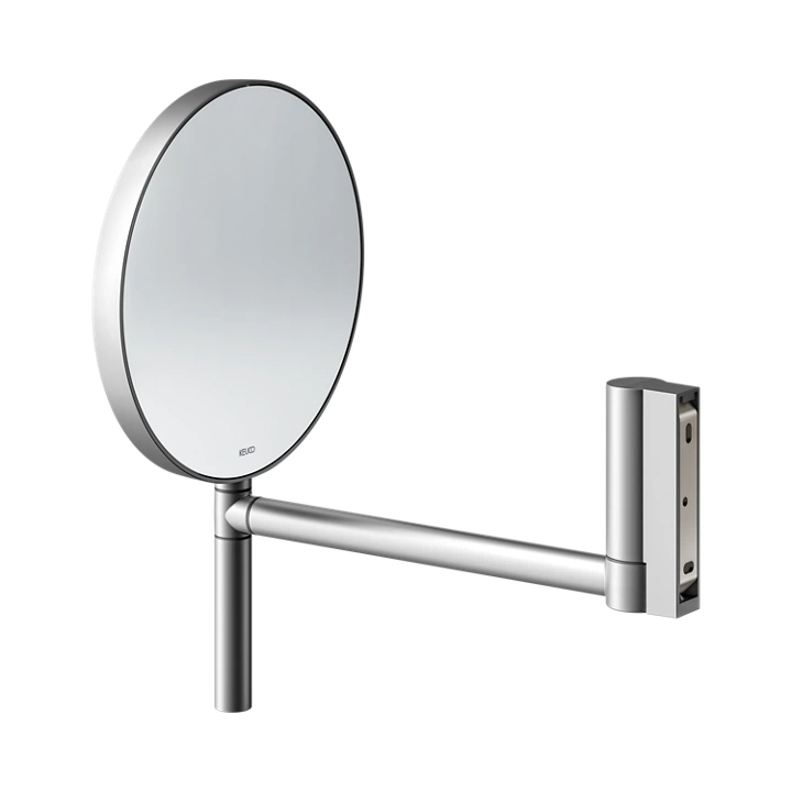 Зеркало косметическое двустороннее настенное KEUCO PLAN 17649 170002 без подсветки, алюминий серебристый анодированный