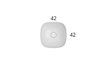 Раковина - чаша накладная GLOBO T-EDGE B6Q43BI 420 мм х 420 мм х 160 мм, без отверстия под смеситель, без перелива, белая глянцевая