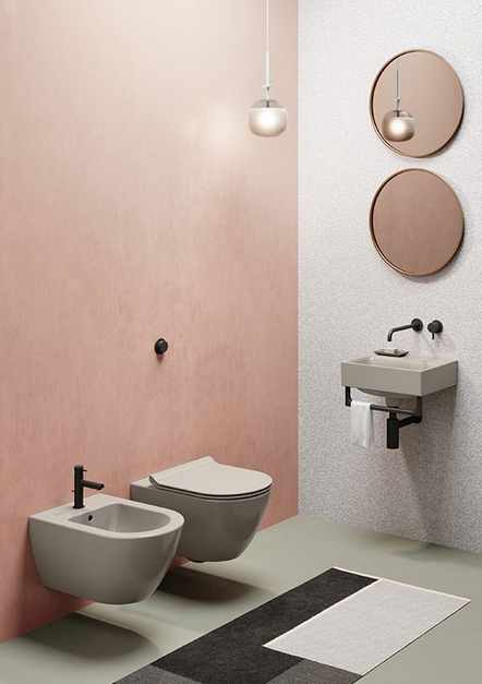 Унитаз подвесной безободковый GSI PURA 8815FR505 550 мм х 360 мм, с Swirlflush 2.0, с крепежом, цвет Tortora Matte (старый артикул 881505 / 8815FR205)