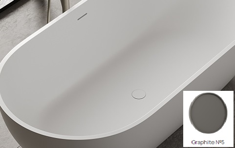 Крышка донного клапана для ванны DEA DESIGN  DD4210 5 из искусственного камня Solid Suface, цвет белый матовый Graphite №5