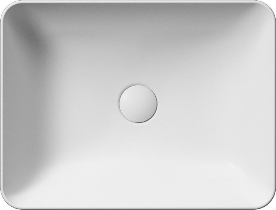 Раковина накладная GSI NUBES 903709 500 мм х 380 мм, без отверстия под смеситель, без перелива, белая матовая