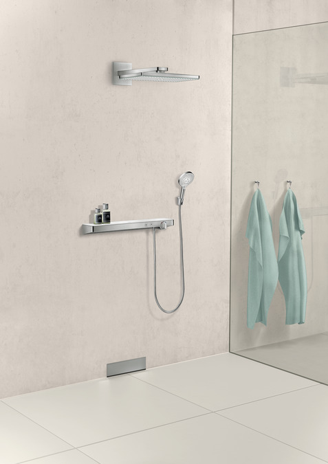 Смеситель для душа с термостатом Hansgrohe ShowerTablet Select 700 13184400 белый, хром