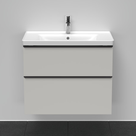 Тумба подвесная под раковину DURAVIT D-Neo DE435500707 784 мм х 452 мм, с выдвижным ящиком и выдвижным отделением, бетонно-серый матовый