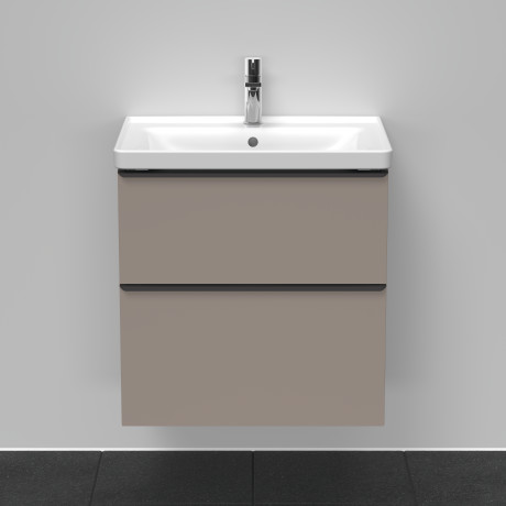 Тумба подвесная под раковину DURAVIT D-Neo DE435404343 634 мм х 452 мм, с выдвижным ящиком и выдвижным отделением, базальт матовый
