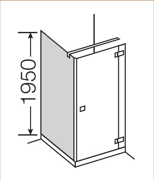 АКЦИЯ Боковая стенка для прямоугольной кабины Provex E-lite 0005 EW 05 GH 1000 мм х 1950 мм, блестящий алюминий, стекло прозрачное с покрытием High Glass