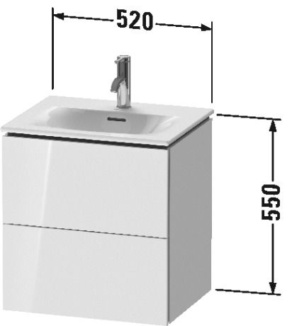 Тумба подвесная под раковину Duravit L-Cube LC630402222 белый глянцевый