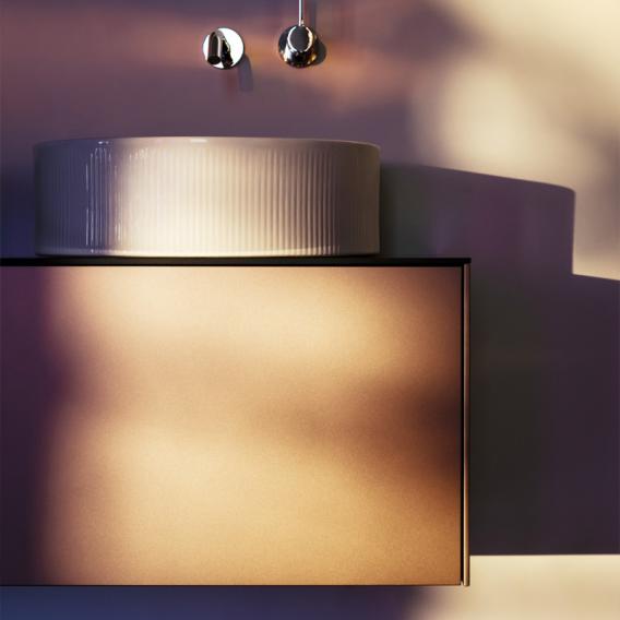 Тумба подвесная   Laufen  Sonar   4.0540.1.034.141.1 цвет медь/черный мрамор,   58 см, под раковину-чашу  8.1234.0/1/2/3, вырез в центре, 1 ящик. 