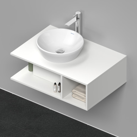 Тумба подвесная под раковину DURAVIT D-Neo DE492801818 800 мм х 550 мм, с консолью, с открытой полкой справа, белый матовый