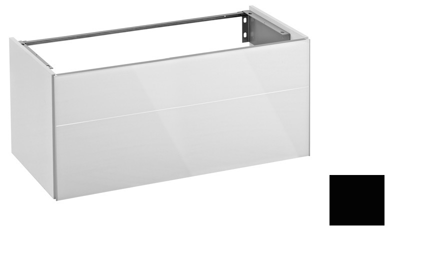 Тумба под умывальник Keuco Royal Reflex  34070 570000 корпус матовый лак/фасад стекло черный