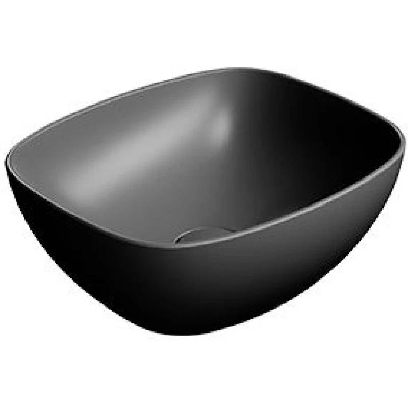 Раковина-чаша накладная GSI NUBES 978526 400 мм х 350 мм, без отверстия под смеситель, без перелива, цвет Чёрный матовый Ardesia