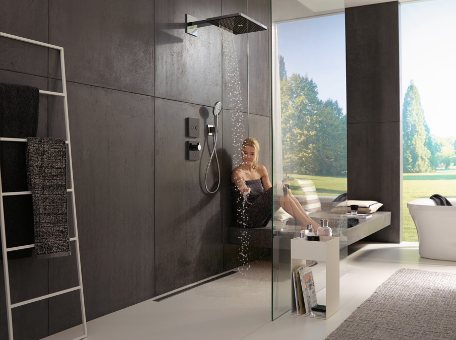 Верхний душ с настенным держателем Hansgrohe Rainmaker Select 24007400 Хром/Белый