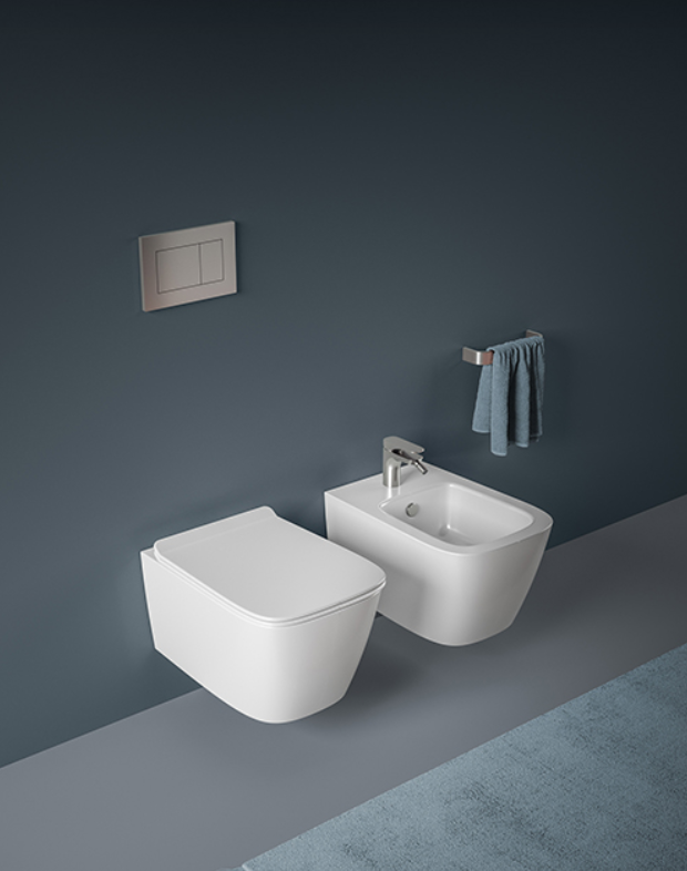 Биде повдесное ARTCERAM А16 ASB001 05 00 525 мм х 360 мм, с отверстием под смеситель, с переливом, цвет Белый матовый