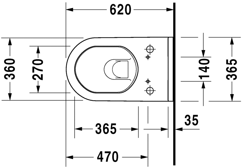 Унитаз подвесной Duravit Starck 3 22265900001 с вертикальным смывом, для крышки - биде SensoWash, c покрытием WonderGliss, белый