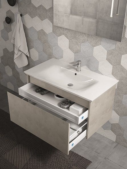 Тумба подвесная под раковину BMT Mars 933 109 HEF 01 010  700х486х503 мм,  цвет белый матовый