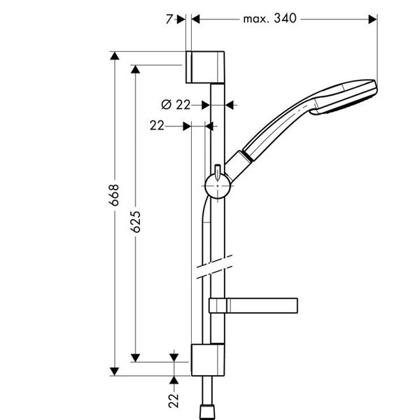 Душевой гарнитур Hansgrohe Croma 100 Мulti Unica’C 27775000 с мыльницей хром