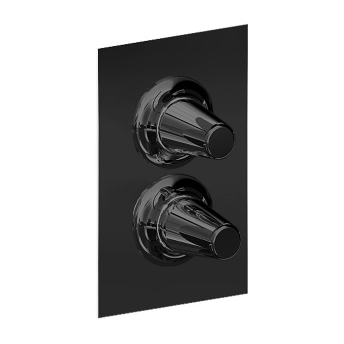 Внешняя часть смесителя для душа CISAL Vita VI0BM03040 с дивертором на 2-3 потока, цвет Чёрный матовый