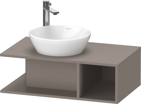 Тумба подвесная под раковину DURAVIT D-Neo DE491804343 800 мм х 480 мм, с консолью, с открытой полкой справа, базальт матовый
