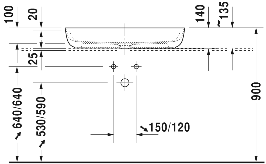 Раковина встраиваемая сверху Duravit Luv 0380800000 80х40см