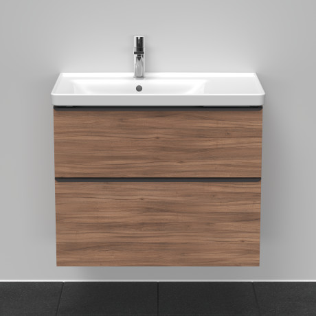 Тумба подвесная под раковину DURAVIT D-Neo DE435707979 784 мм х 452 мм, с выдвижным ящиком и выдвижным отделением, орех натуральный