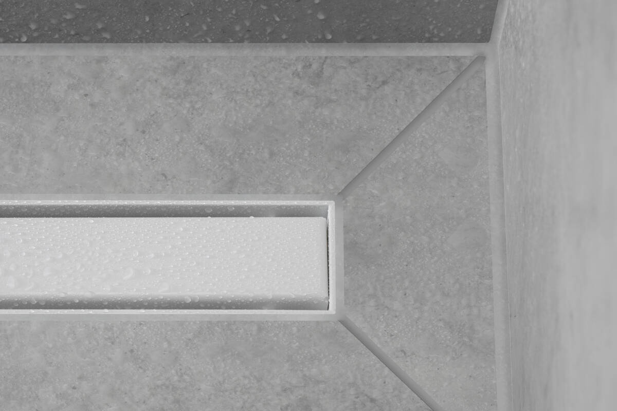 Внешняя часть линейного слива для душа HANSGROHE RainDrain Match 56036700 600 мм, c регулировкой по высоте, матовый белый