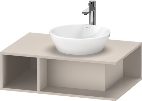 Тумба подвесная под раковину DURAVIT D-Neo DE495809191 800 мм х 550 мм, с консолью, с открытой полкой слева, серо-коричневый матовый