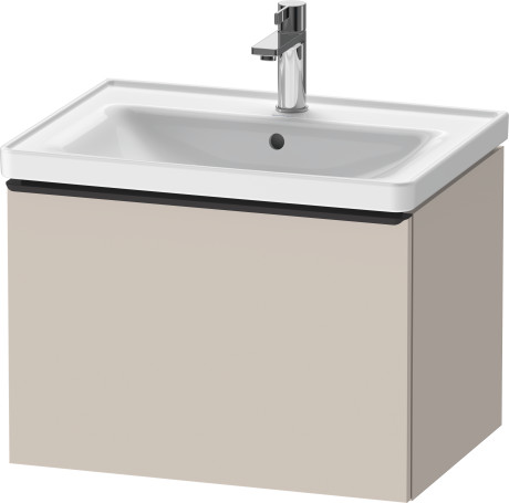 Тумба подвесная под раковину DURAVIT D-Neo DE425409191 634 мм х 452 мм, с одним выдвижным ящиком, серо-коричневый матовый
