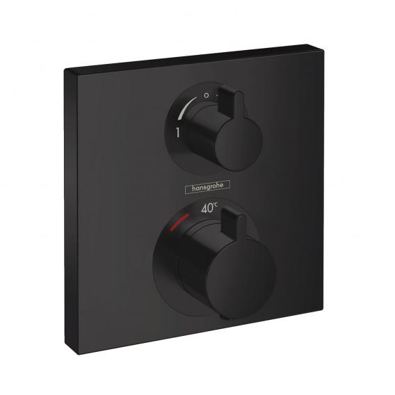 Наружная часть термостата для душа HANSGROHE Square 15714670 на 2 потребителя, Чёрный матовый