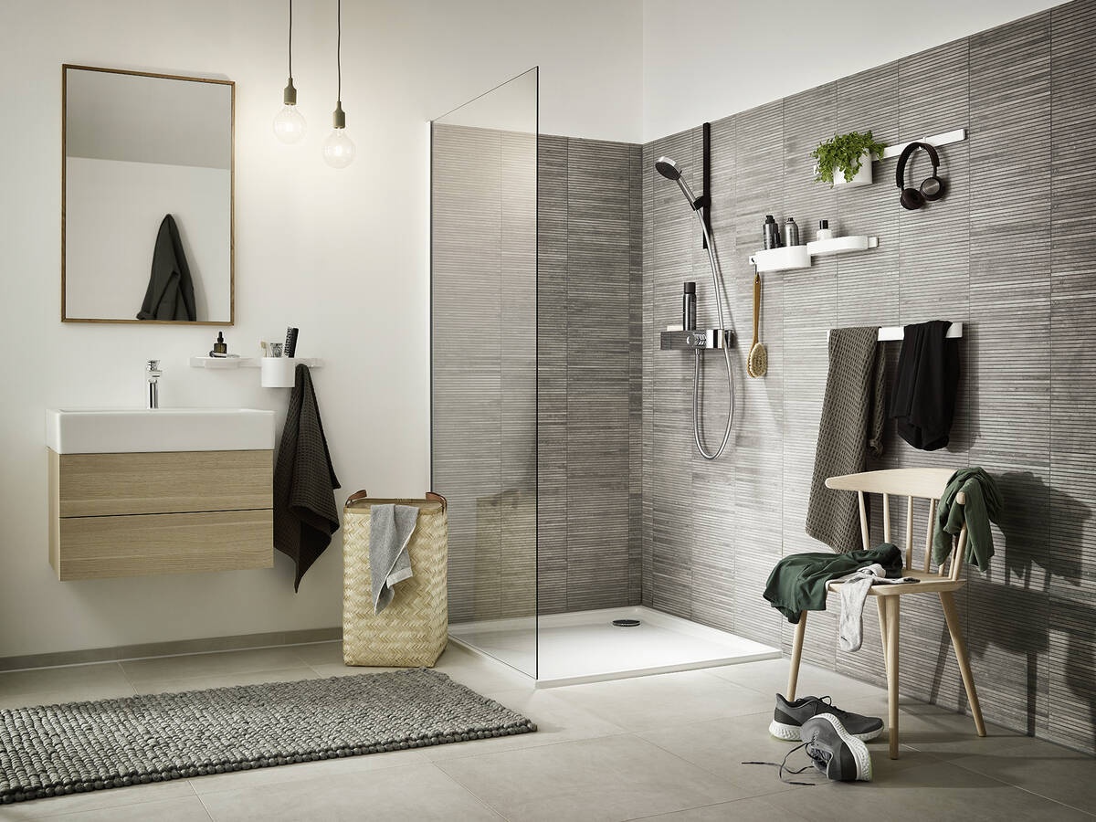 Душевая система с термостатом Hansgrohe Pulsify Select S 24260000 105 3 jet Relaxation, cо штангой 650 мм, хром