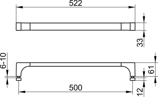 Ручка двери душевого ограждения с обратной планкой KEUCO EDITION 11 11108 010501 Хром
