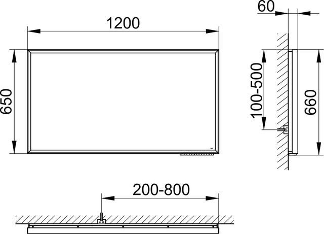 Зеркало с подсветкой и подогревом KEUCO Royal Lumos 14598 174503 60х1200х650 мм, DALI-управляемый, цвет Алюминий серебристый анодированный